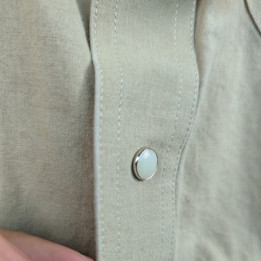 VTG Wrangler Shirt Men's XL Tan Aztec Button Down Western Pearl Snap Cowboy 90s - Picture 9 of 13